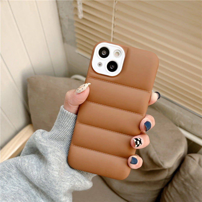 Coque matelassée Marron